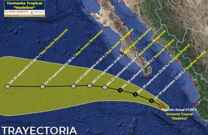 Tormenta tropical Madeline provocará lluvias intensas en Chiapas, Jalisco, Nayarit y otros 3 estados