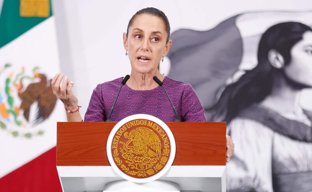 La presidenta Claudia Sheinbaum en la Mañanera del Pueblo del 22 de abril de 2026 en Palacio Nacional. Foto: Diego Simón Sánchez/ EL UNIVERSAL