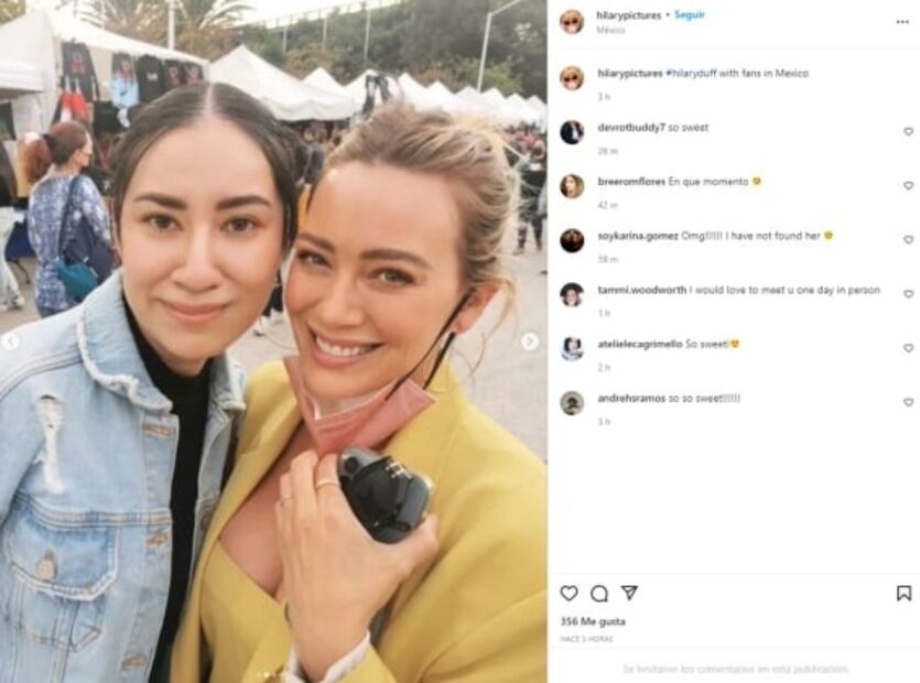 Captan a Hilary Duff en concierto de The Killers: pide una michelada y se toma selfis con fans 