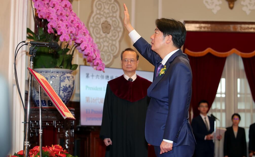 La ceremonia de investidura del nuevo presidente taiwanés, Lai Ching-te, tuvo lugar en el Palacio Presidencial de Taipéi. Foto: EFE
