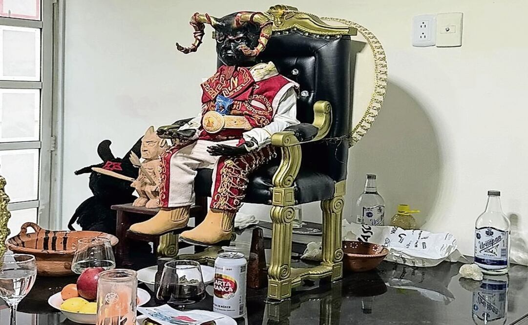 Delincuentes recurren a imágenes del diablo para encomendarse; autoridades los identifican como "centros de adoración" Foto: Especial