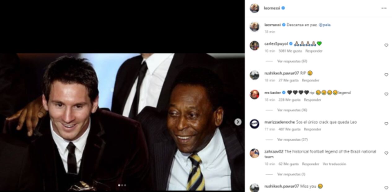 Así se despiden Messi, Neymar, CR7 y Mbappé de Pelé