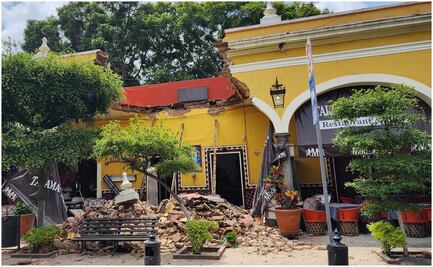VIDEO: Colapsa fragmento de bóveda al exterior del Parián en Jalisco; no se reportan heridos