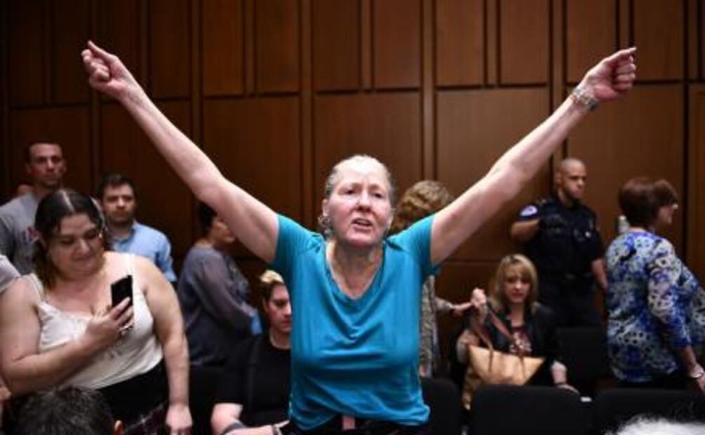 ​Protestan durante audiencias de Kavanaugh, nominado a la Corte Suprema de EU