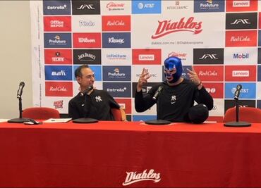 Giancarlo Stanton se viste de Blue Demon y asegura que no dudó en venir a la CDMX ante Diablos
