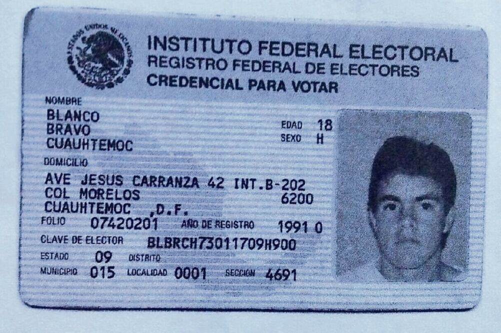 Credencial con registro en la Ciudad de México (FOTOS: ESPECIALES)