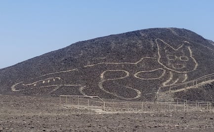 El geoglifo de un gatito de 37 metros fue descubierto en las líneas de Nazca