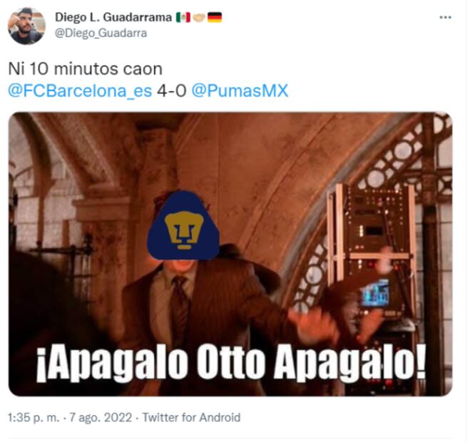 Los memes de la derrota de Pumas ante el Barcelona
