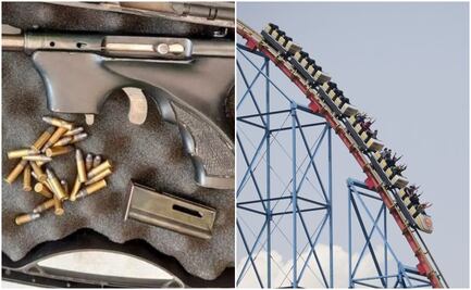 Detienen a menor y a una joven que intentaron entrar a Six Flags con subametralladora