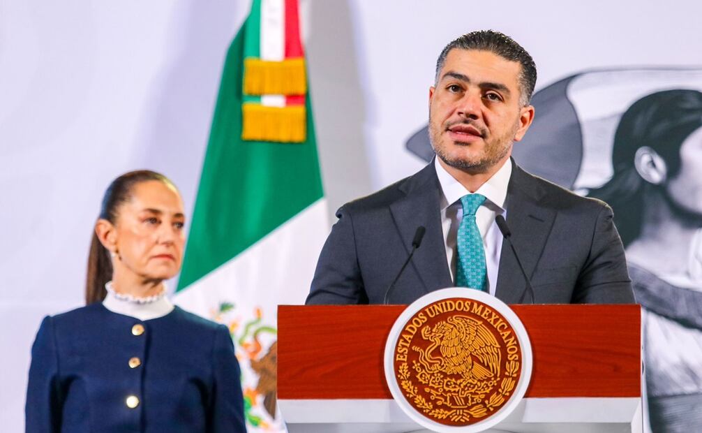 Respecto a las explosiones registradas este día en Sinaloa, el secretario de Seguridad, García Harfuch, descartó que se hayan tratado de "coches bomba" sino que se trató de una explosión de un dron donde no se registraron lesionados. Foto: Axel Sánchez / EL UNIVERSAL