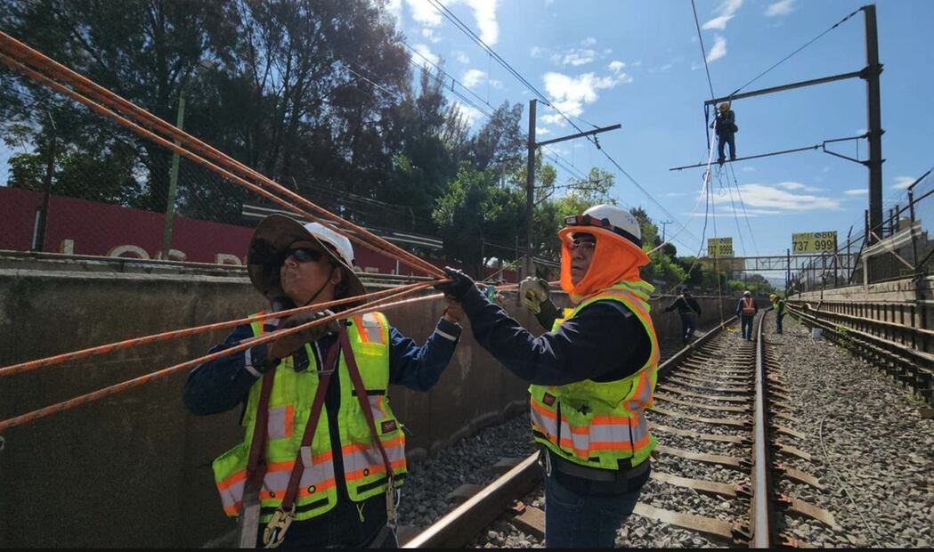 Trabajos en la Línea A de la estación Los Reyes a La Paz. Foto: especial