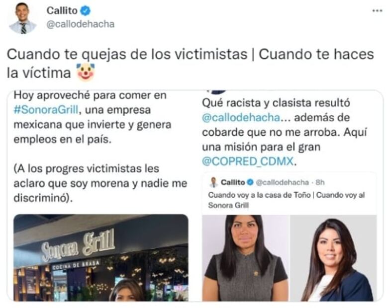 Callo de Hacha pelea en Twitter con diputada del PAN por polémica de Sonora Grill