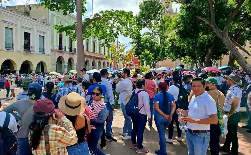 Miles de maestros yucatecos siguen protestando (28/05/2025). Foto: Especial