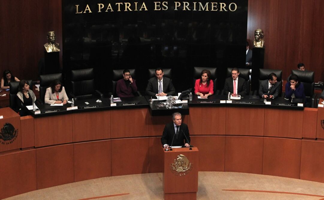 Almagro spoke before the Mexican Senate. (Photo: Taken from @mario_delgado)