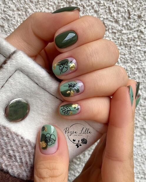 Ideas de uñas verdes para presumir tus manos en otoño