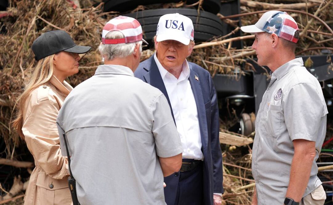 El presidente Trump visita Texas tras las devastadoras inundaciones. (11/07/25) Foto: AP