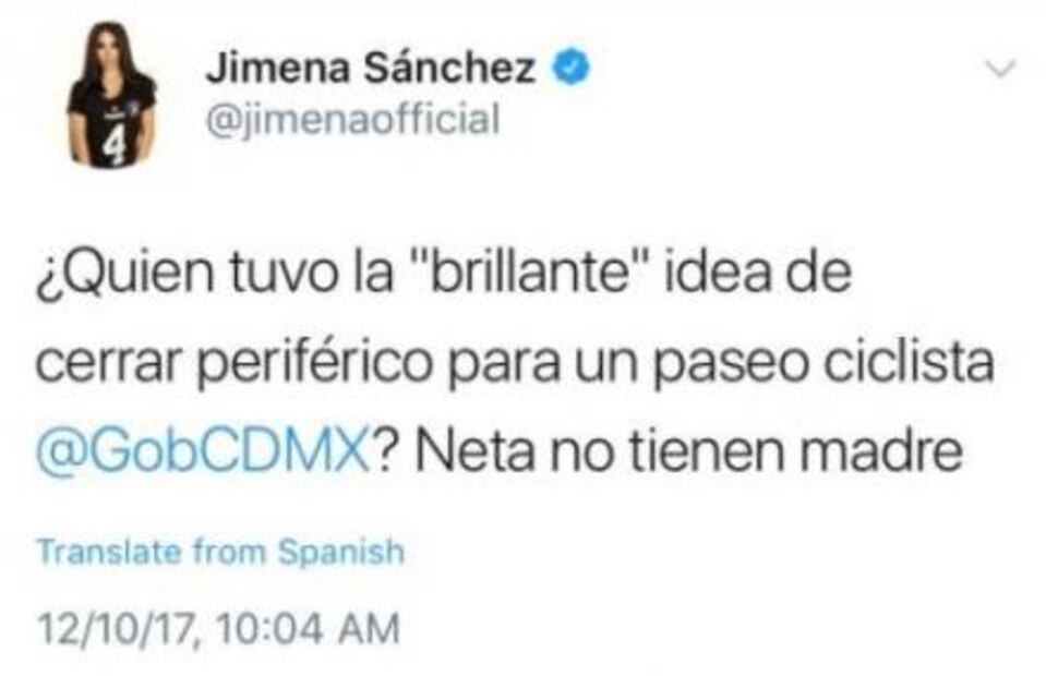 Jimena Sánchez enfrenta polémica en Twitter