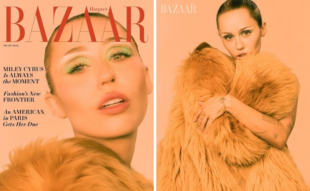 La artista luce una tendencia fuerte de la temporada: abrigo de pelo. Foto: Harper's Bazaar (Ethan James Green)