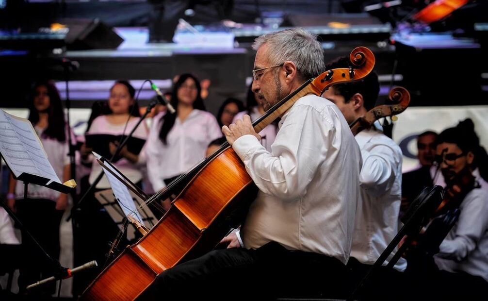 Presentación de la Orquesta de Minería en  Feria de la Flores San Ángel 2023. Foto: Especial