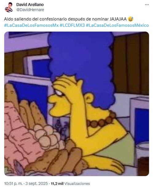 Memes de la sexta noche de nominaciones en La Casa de Los Famosos 2025. Foto: X