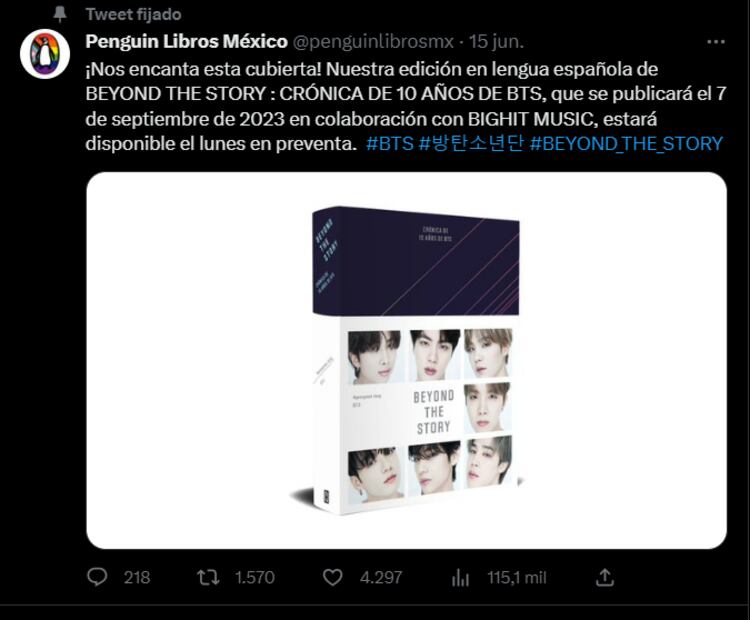 Cuándo llega a México el libro de BTS. Fuente: captura Twitter