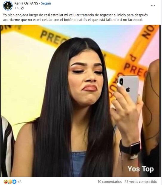 Falla en app de Facebook. Foto: Facebook