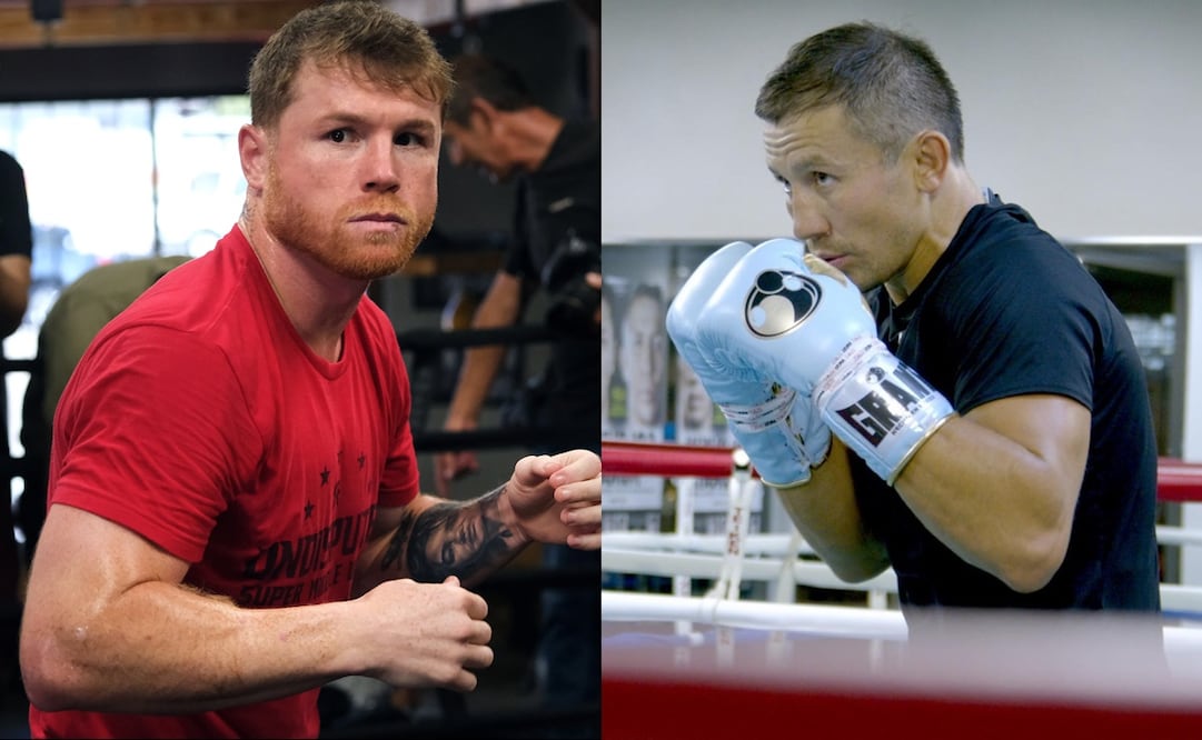 Canelo Álvarez y Gennady Golovkin en un entrenamiento - FOTO: Especial