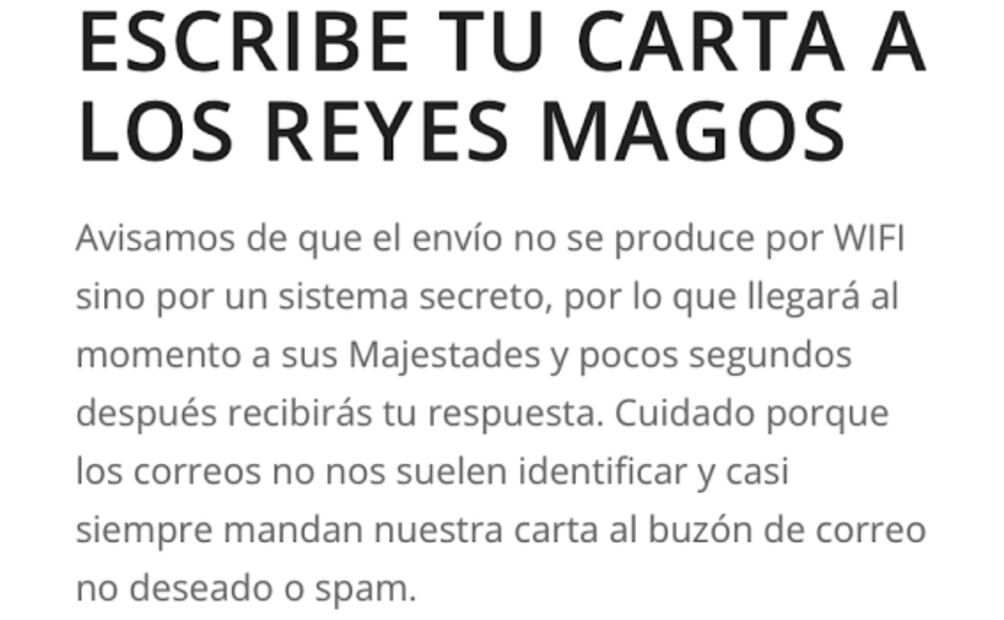 3 opciones para enviar tu carta a los Reyes Magos por email