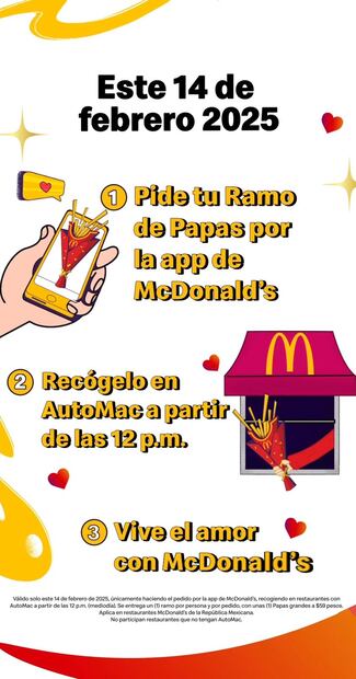 Así podrás obtener el ramo de papas fritas este 14 de febrero. Foto: Captura de pantalla