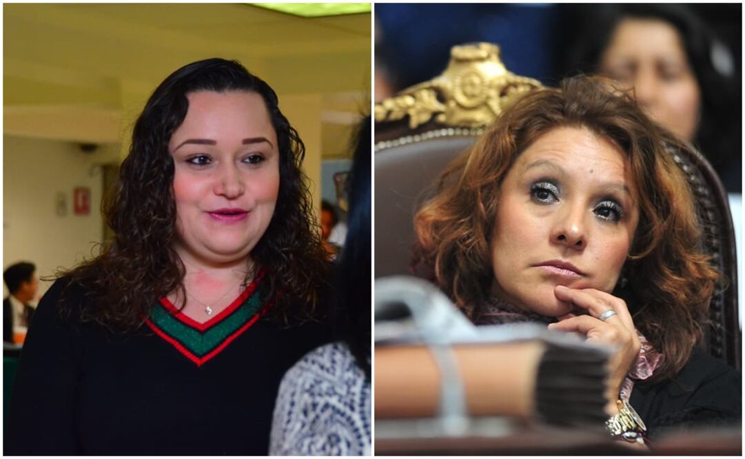 Diputadas locales de Morena, Yuriri Ayala y Donají Olivera. Fotos: Especiales