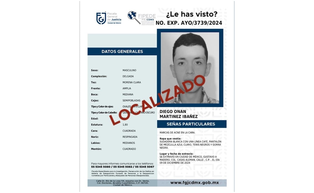 Encuentran a joven desaparecido desde el 9 de noviembre, quien se encontraba al interior del Reclusorio Oriente por delitos contra la salud (14/12/2024). Foto: Especial