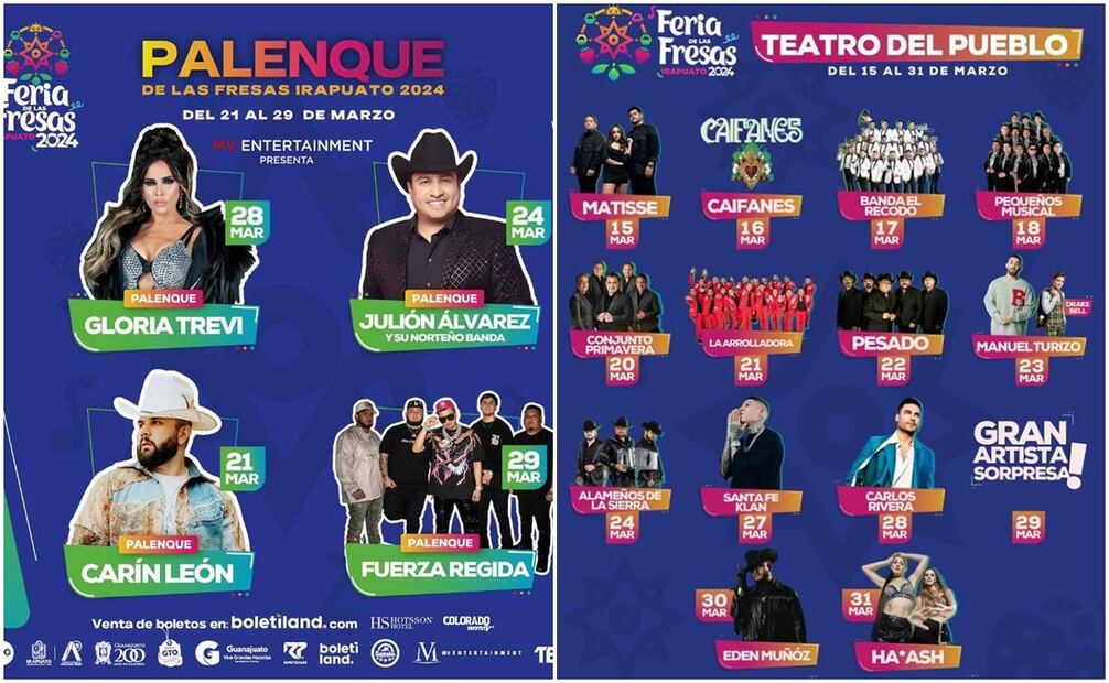 Elenco musical en la Feria de las Fresas en Irapuato 2024