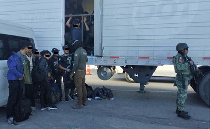 Localizan a 257 migrantes en tractocamión con doble semirremolque en Chihuahua; los trasladan a estación del INM 