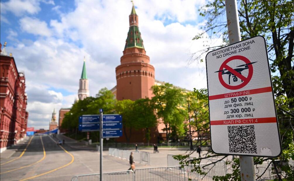 Rusia acusa a Ucrania de atacar con drones el Kremlin. Foto: AFP