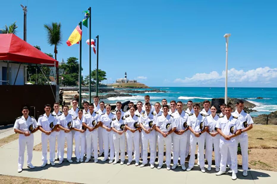 Primera escala del buque “Juan Sebastian de Elcano” en tierras americanas, en Salvador de Bahía. FOTO: CASA S.M. DEL REY