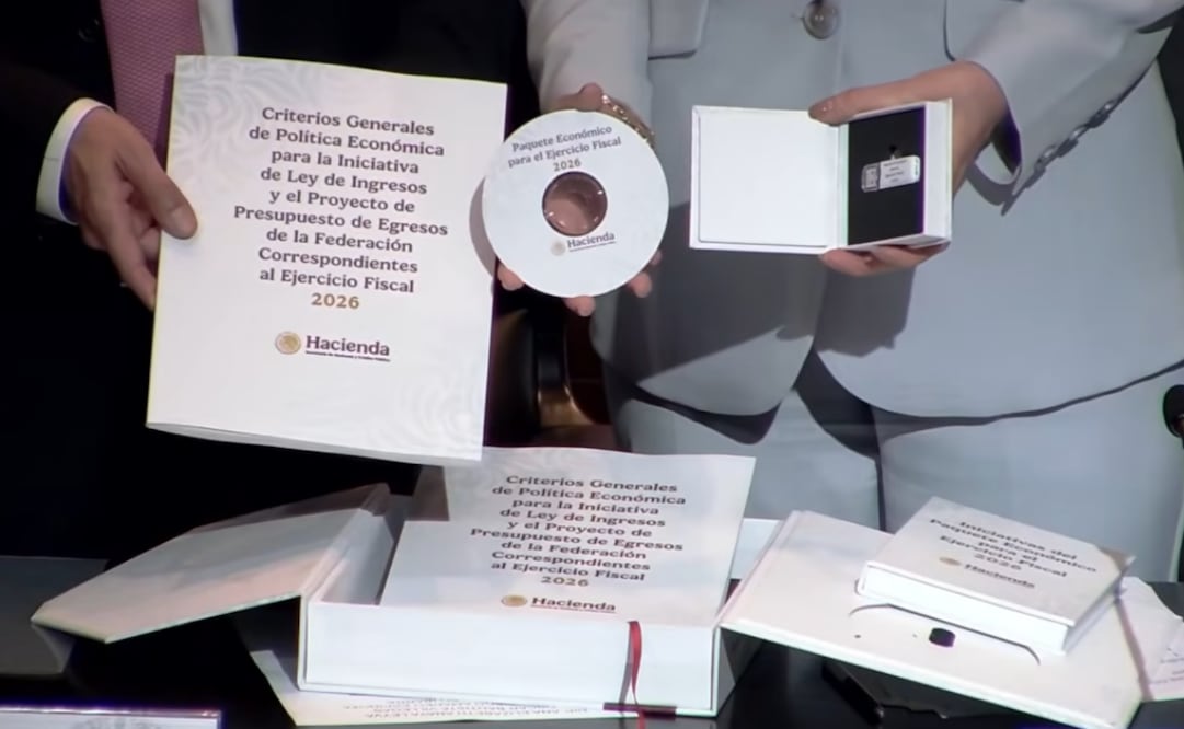 Entrega del Paquete Económico 2026 a Diputados. Foto: Captura de pantalla