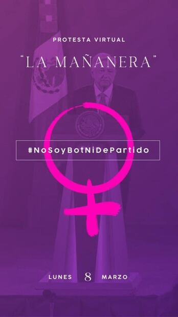 "No soy bot", mujeres protestan en transmisión de "La Mañanera"