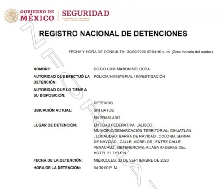 Diego Urik, presunto feminicida de Jessica, fue detenido en esta calle, fuera de un hotel en Jalisco