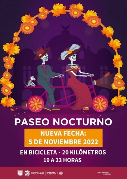 Hay nueva fecha para el Paseo Nocturno en bicicleta de Día de Muertos