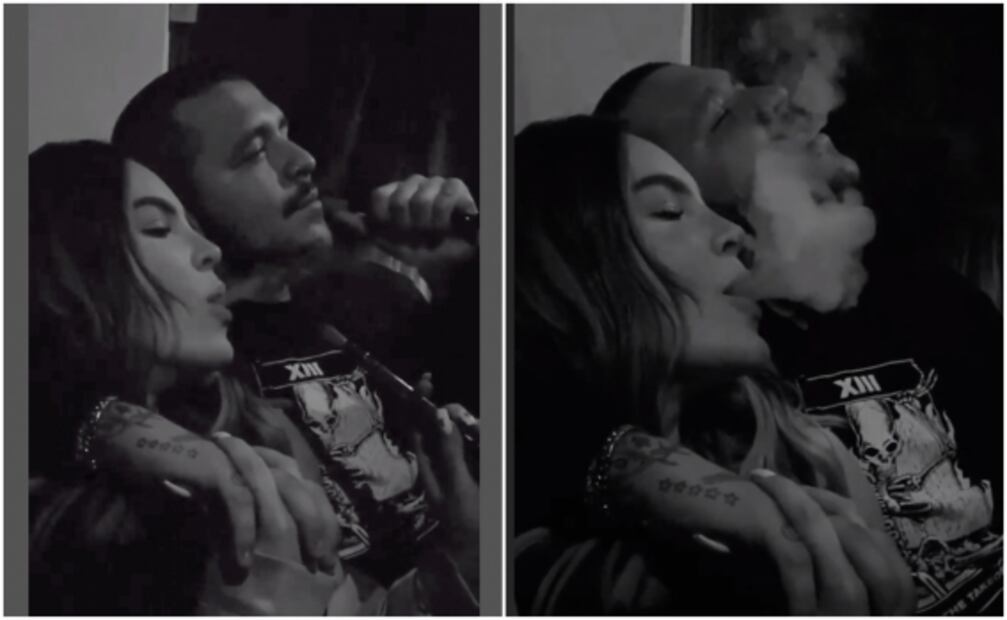 Christian Nodal y Belinda se consienten fumando pipa de agua