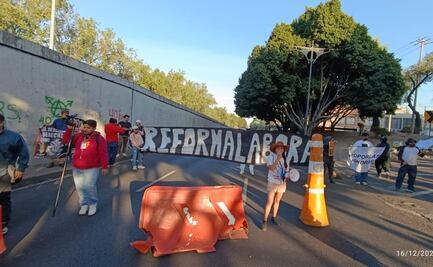 Frente Nacional por las 40 horas bloquea Viaducto y Calzada de Tlalpan; elementos de la SSC CDMX repliegan a protestantes