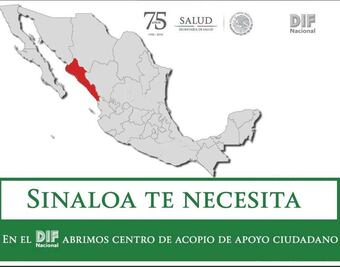 DIF abre centro de acopio para damnificados por lluvias en Sinaloa