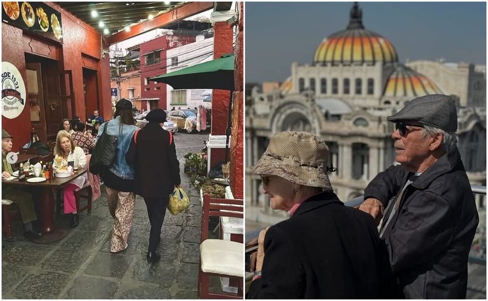 Galilea Montijo con sus suegros que vinieron de visita a México.