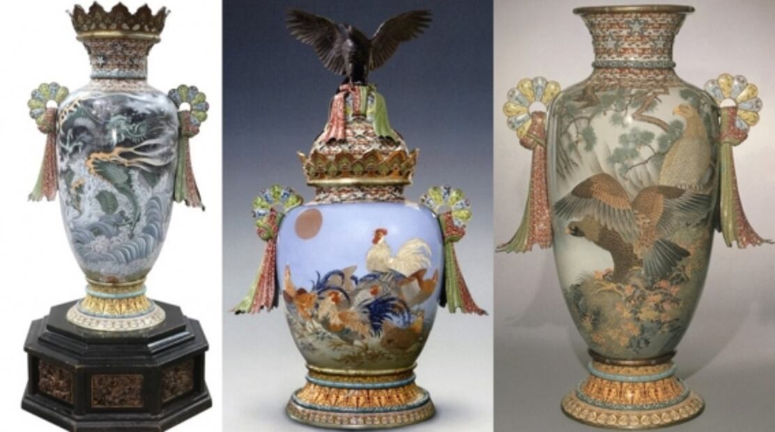 Descubrimiento de un jarrón de cloisonné del periodo Meiji