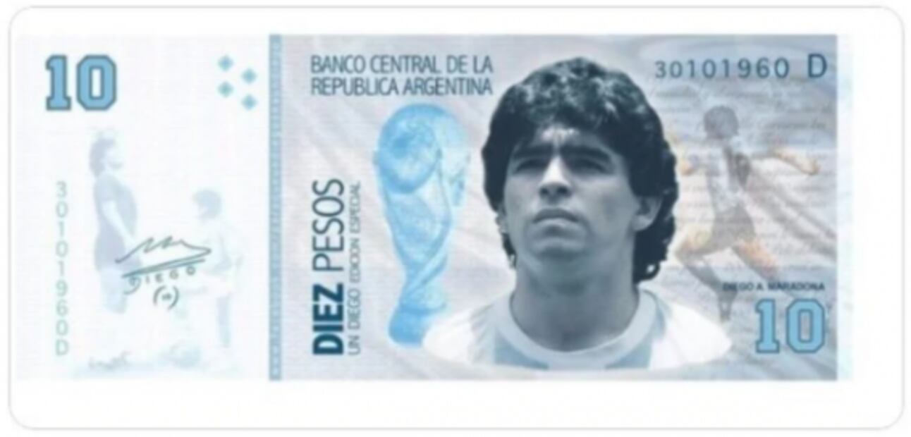 Proponen crear billete con la imagen de Diego Armando Maradona 