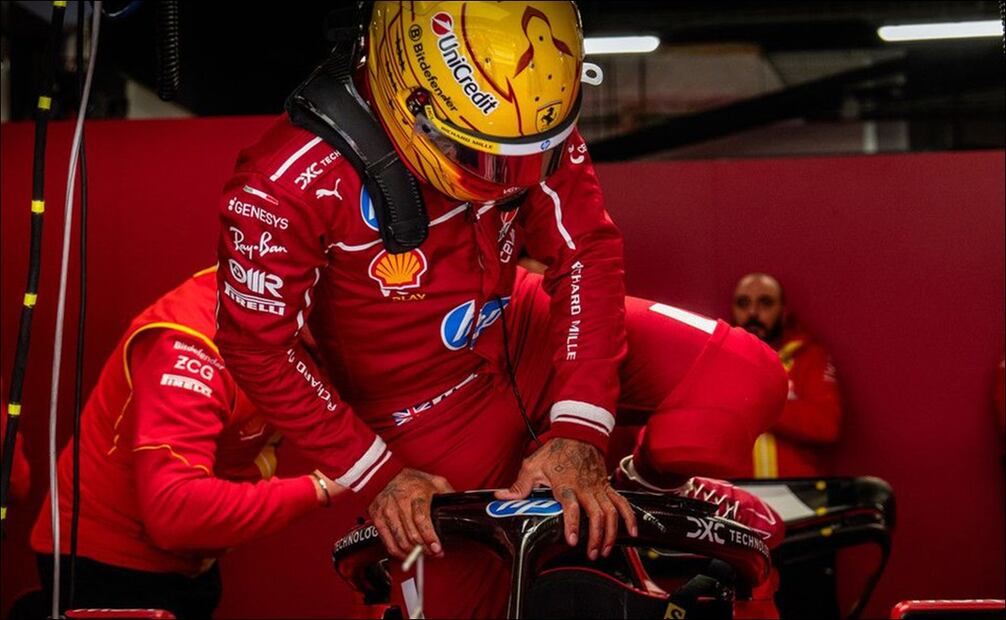 Lewis Hamilton sufre accidente durante el test de Ferrari en España - Foto: @ScuderiaFerrari (X)