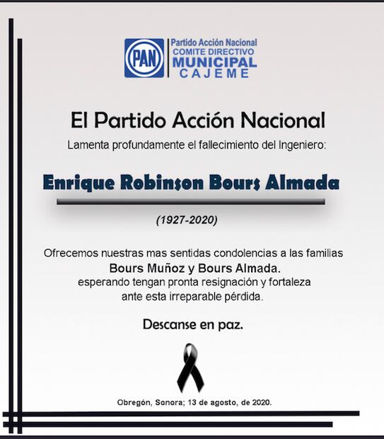 Lamentan en Sonora muerte de Enrique Robinson Bours, fundador de Bachoco