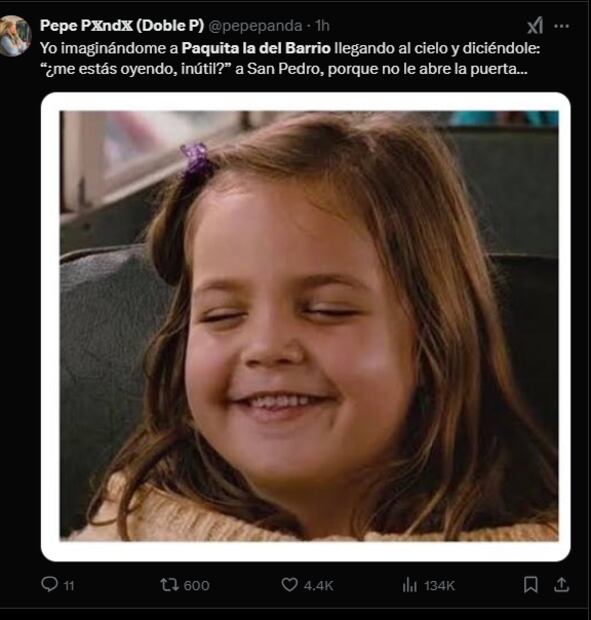Fans despiden a la cantante con emotivos mensajes y memes que celebran su legado.
Foto: Captura de pantalla en X