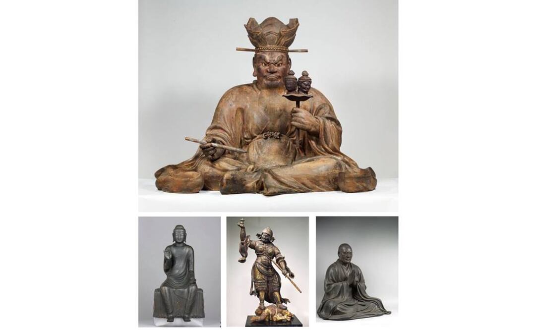 La exhibición está compuesta por veintiuna tallas que recorre cronológicamente la evolución de la escultura budista japonesa, desde su llegada y consolidación en la isla en el periodo Asuka (VII-VIII) hasta la era Kamakura (1185-1333). FOTO: EFE.