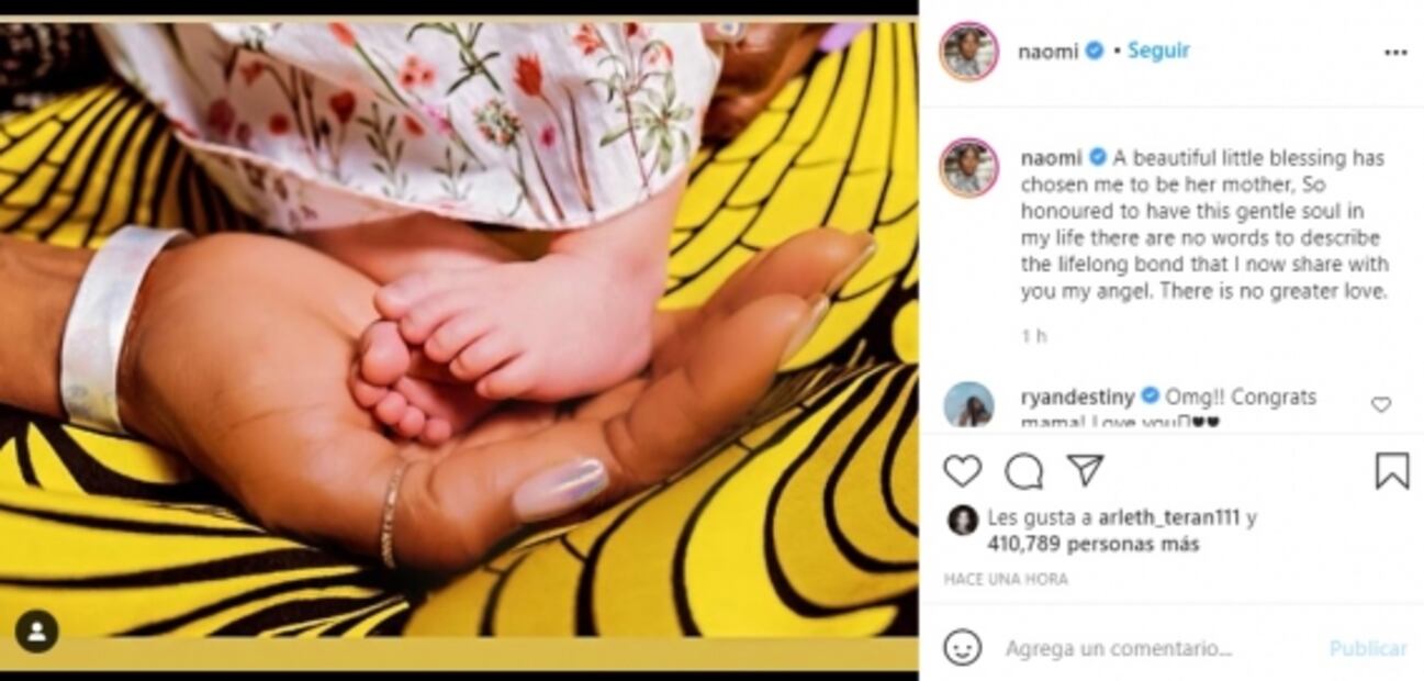 Naomi Campbell se convierte en madre por primera vez a los 50 años